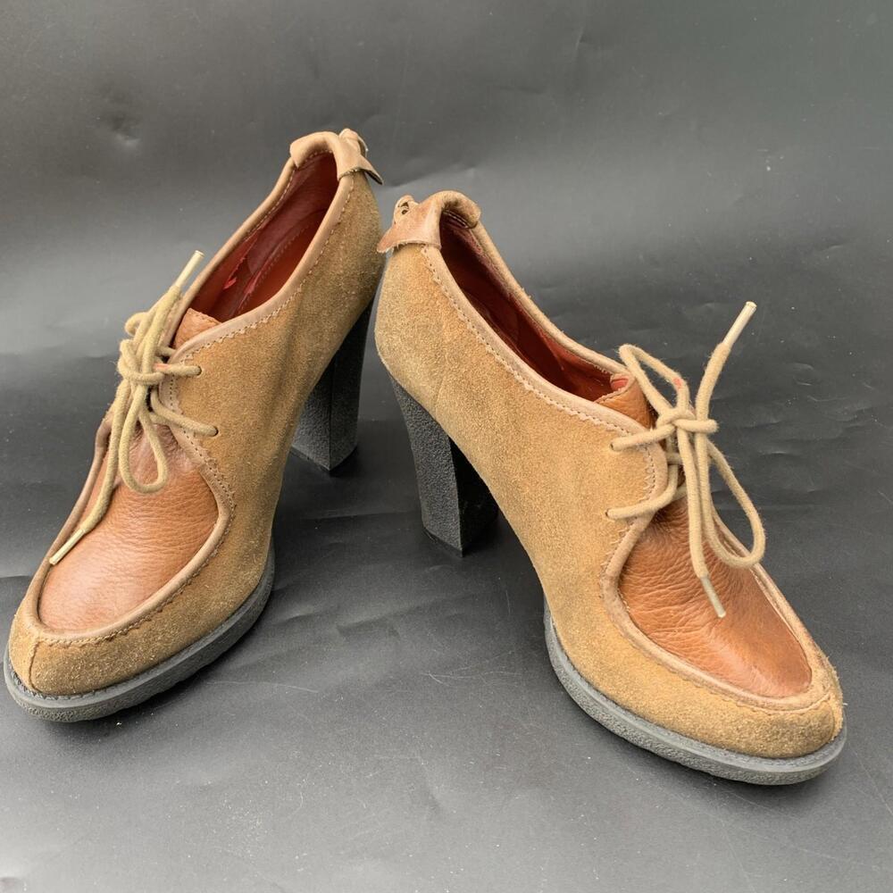 Luxury Rebel Genuine Leather Lace Up Boots Booties Sz 38 Fits 7.5